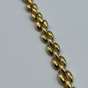 Bracelets Steffi Panthere 18K Gold Plated  3 Rows Lobster Claw Closure 1990s 7"